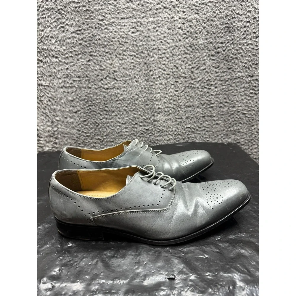 Giorgio Brutini Almond Toe Lace-Up Low Top‎ Oxford Shoes Gray Mens Size 11 US
